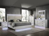 Glam Modern Style Mirror Made with Wood in White same as B009P243213 G150108643