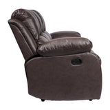 Comfortable Double Reclining Sofa 1pc Brown Color Bonded Leather Match Solid Wood Plywood Frame B01166579