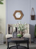 18.5" x 18.5" Hexagon Mirror with Natural Wood Frame, Wall Decor for Living Room Bathroom Hallway, W2078133974