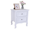 2pcs Country Style Two-Tier Night Tables Large Size White 34800355