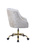 ZNTS Levian Vintage Cream Velvet & Gold Finish Office Chair B2726P266289