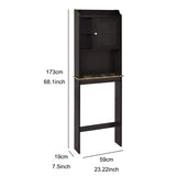 ZNTS Modern Over The Toilet Space Saver Organization Wood Storage Cabinet for Home, Bathroom - Espresso W40914888