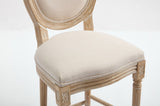 French Country 26'' Height Bar Chairs Set of 2, Upholstered Chairs with Round Back, Wire drawing and W3426P324574