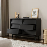 6 Drawer Double Dresser Features Vintage-style and Bevel Design W578P170159