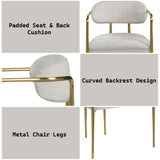 Zayn Beige Chenille & Gold Arm Chair B2726P354540