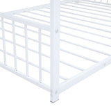 Full Size Metal House Bed, White 28350258
