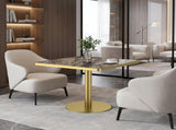 31.5"Square Modern Tulip Dining Table, Sintered Stone Tabletop with Luxury Faux Marble Print, W3316P543040