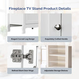 58" White French Style Fireplace TV Stand with Curved Legs for 18" Insert 57118126