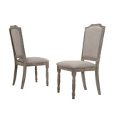 ZNTS Ferran Wood Pedestal Dining Chair in Reclaimed Gray, Set of 2 T2574P164567