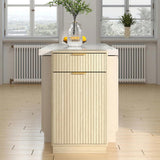 10-Gallon Woodgrain Tilt-Out Trash Can Cabinet with Wave-Textured Drawer & Pull-Out Bin 42935514