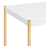 ZNTS White and Gold Rectangle Coffee Table B062P181416