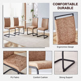 Dining Chairs,tech cloth High Back Upholstered Side Chair with C-shaped Tube Black Metal Legs for W115155748