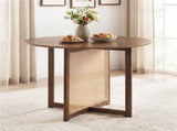 37.5" Round Dining Table for 2-4 People, Mid-Century Modern Kitchen Table with PE Rattan & Rubber 46001682