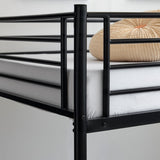 ZNTS Iron Bed Bunk Bed with Ladder for Kids Twin Size Black 67430277