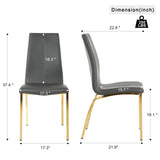 Modern PU seat dining chair Living room chair Upholstered chair, gold-plated metal legs design, W210P226025