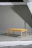 Outdoor Wood Coffee Table, 44" Farmhouse Side Table for Patio, Solid Cedar Wood Accent Table with 80517113