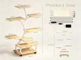Tree Shaped Stand with Full Spectrum Grow Light, White Metal Frame 15081871