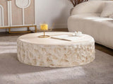 MgO Mid-Century Round Centre Table Vintage Faux Stone Sofa Pre-Modern Tables Beige W3081P344042