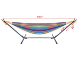 Portable Outdoor Polyester Hammock Set Black Background & Silver Flower & Colorful 37945871