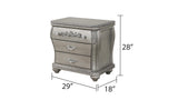 Destiny Traditional Style 3-Drawer Night stand With metal drawer pulls Made with Wood in Silver B009P234701