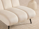 24.4" Wide Modern Upholstered Armless Chair with Black Metal Legs, Velvet Accent Chair for Living W3098P308777