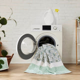 6 Piece Cotton Percale Quilt Set with Throw Pillows Aqua King/Cal King B035129022