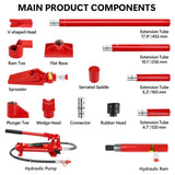 ZNTS 4 Ton Porta Power Kit, Portable Hydraulic Jack with Oil Hose, Auto Body Frame Repair Kit with W1239P170232