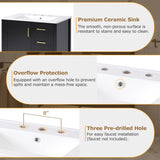 30" Black Bathroom Vanity with Sink Combination Set, Bathroom Storage Cabinet with Soft Close Door, N729P177787B