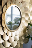 D31.5x3" Gold Mirrored Floral Wall Decor, Wall Mirror for Living Room Entryway W2078124366