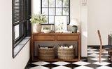 TREXM 55" Console Table, Rustic Wooden Entryway Table with Storage Drawers and Open Shelf, Elegant N715P235096H