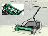 14 Inch Push Lawn Mower with Grass Catcher Bag-Green 78086506