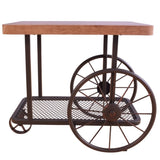 Oak and Antique Grey End Table with Shelf B062P209082