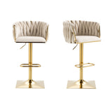 COOLMORE Vintage Bar Stools with Back and Footrest Counter Height Dining Chairs 2PC/SET W153990661