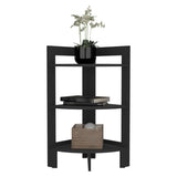 Riga Corner 3-Tier Shelf Side Table 31.7" High , Sofa Table, End Table with Tray B200P235866