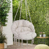 ZNTS Hammock Chair Macrame Swing Max 330 Lbs Hanging Cotton Rope Hammock Swing Chair for Indoor and 14583156