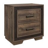 ZNTS Rustic Style 1pc Nightstand Two-Tone Finish Embossed Faux-Wood Bed Side Table Bedroom Furniture B01149267