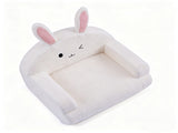 Kids Armchair Toddler Reading Sofa, Full Compression, Teddy Velvet Cute White Rabbit Shape Kids Sofa 66631324
