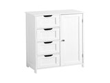 White Bathroom Storage Cabinet, Floor Cabinet with Adjustable Shelf and Drawers 31906358