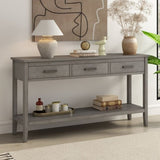 U_STYLE Contemporary 3-Drawer Console Table with 1 Shelf, Entrance Table for Entryway, Hallway, N711P234485E