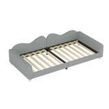 Twin size Upholstered Daybed, Sherpa Fabric Sofabed with Cloud-Shaped Backrest, No Box-spring N733P234602E