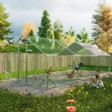 Large Metal Chicken Coop, Walk-in Chicken Run,Galvanized Wire Poultry Chicken Hen Pen Cage, Rabbits W2505P297862