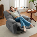 Recliner chair,360 degree rotating swing single sofa chair, equipped with soft cushion and backrest, W1521P265833