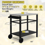 ZNTS Stainless Steel Flattop Grill Cart, Movable BBQ Trolley Food Prep Cart, Multifunctional Worktable 87068651