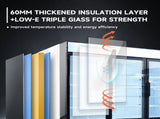 Glass Door Merchandiser Freezer 70 Cu.ft Swing Door Commercial Reach-In Display Freezers with LED W2095P435832