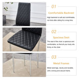 Grid armless high backrest dining chair, black chair and 6-piece set of electroplated metal legs, W1151107275