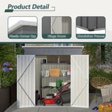 ZNTS 6'x4' Outdoor Metal Storage Shed for Garden Tools Lockable Door W2505P197225