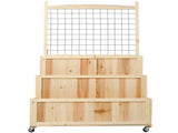 3-Tiers Raised Garden Bed with Trellis, 53" H Vertical Planter Box with Wheels & Back Storage Area, 60947076