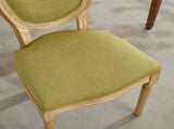 A&A Furniture,French Style Solid Wood Frame Antique Painting Linen Fabric Back Dining Chair,Set of W1143P323333