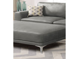 Faux Leather Upholstered Cocktail Ottoman in Antique Grey Finish B01682325