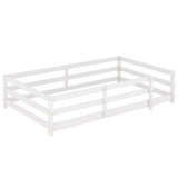 Twin Size Bed, Montessori Bed with Fence, Kids Montessori Bed Twin Size, Wood Montessori W1820P235710